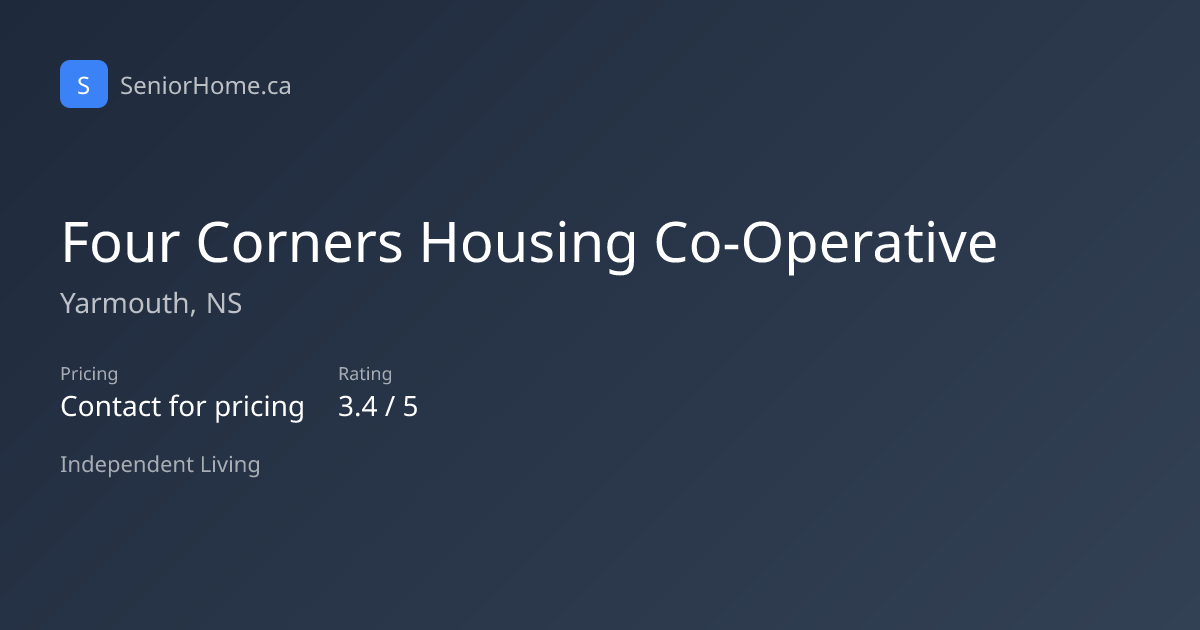 Four Corners Housing Co-Operative — Yarmouth, NS | SeniorHome.ca